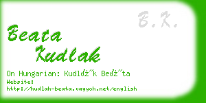 beata kudlak business card